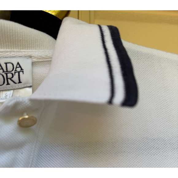 Escada Sport White/Blue Trim Polo, Short Sleeved, Unisex, Chick & Classy, Small - Picture 4 of 9